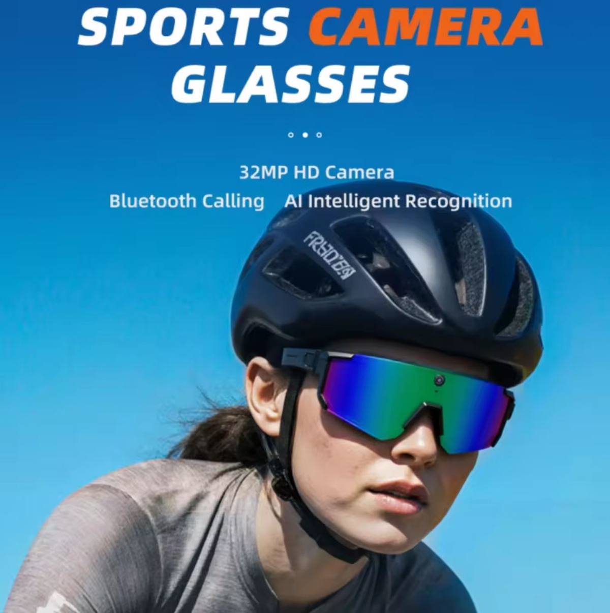V06 Sports Camera Smart Glasses - Lifestyle cycling shot