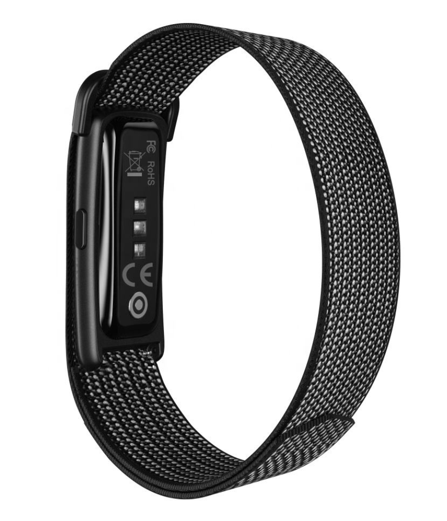 Screenless Smart Health Band - Black side view with sensor detail