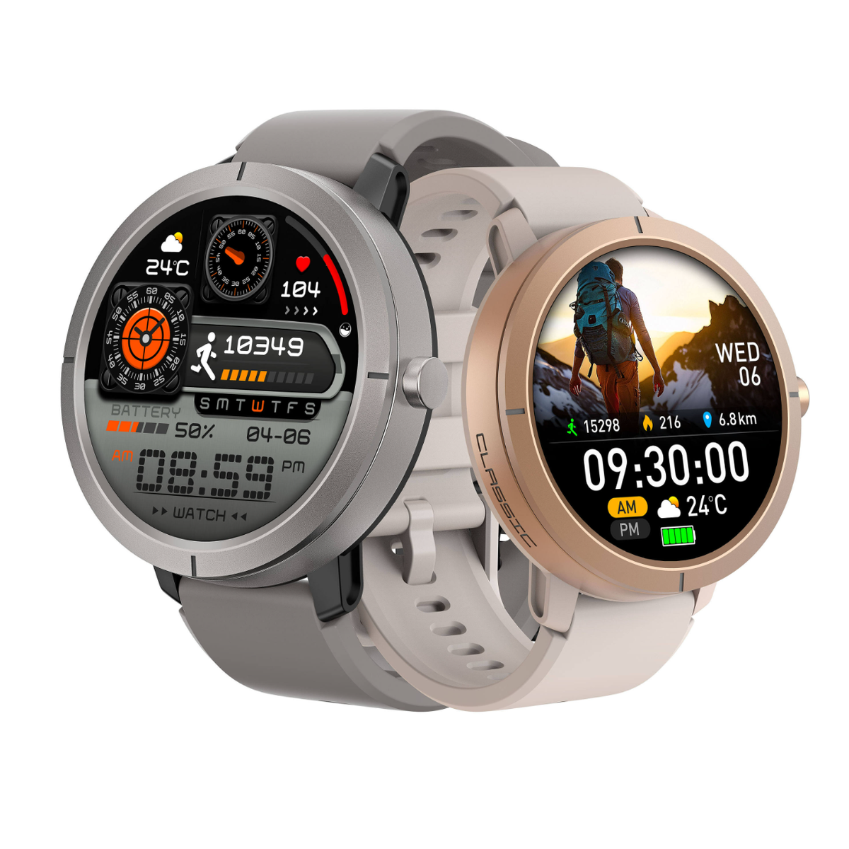 Smartwatch with Sapphire Glass Display - two color variants